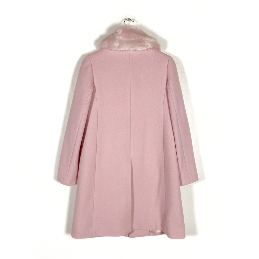 Kate Spade Faux Fur Lapel Wool Coat Pink - Picture 6 of 9